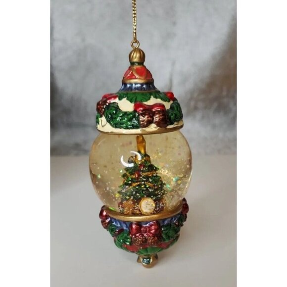 Christmas Ornament waterglobe lot of 4 Santa, Tree, Drummer, Partridge Kirkland - Picture 8 of 15